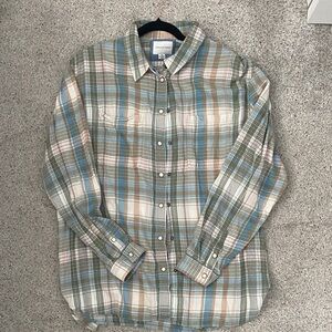 American Eagle Plaid Button-Up Shirt